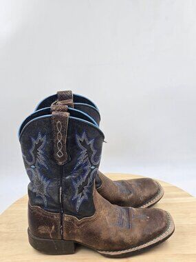Ariat Tombstone Kids Western Pull ON Boots Square Toe Leather sz 13.5